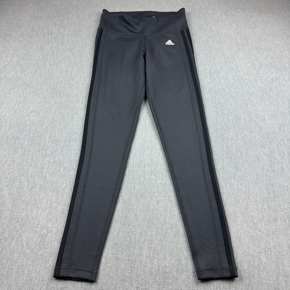 Adidas Leggings Womens‎ Medium Black 3 Stripes Climalite Athletic Active Yoga